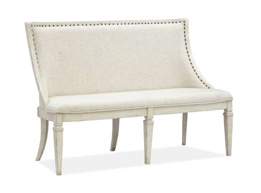 Magnussen - Newport Wood Bench w/Upholstered Seat & Back  - D5430-78 veiw 1