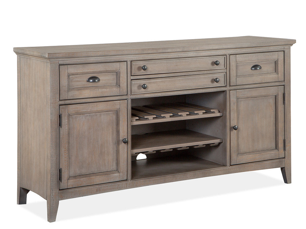Magnussen - Paxton Place Dovetail Grey 52" Round Dining Table With 2 Curved Bench And Buffet - D4805-27-KIT6 view 6