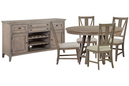 Magnussen - Paxton Place Dovetail Grey 52" Round Dining Table With 4 Side Chairs And Buffet - D4805-27-KIT2 view 1