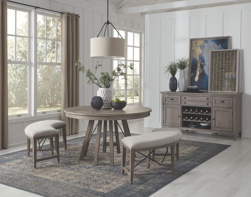 Magnussen - Paxton Place Dovetail Grey 52" Round Dining Table With 4 Side Chairs And Buffet - D4805-27-KIT2 view 11
