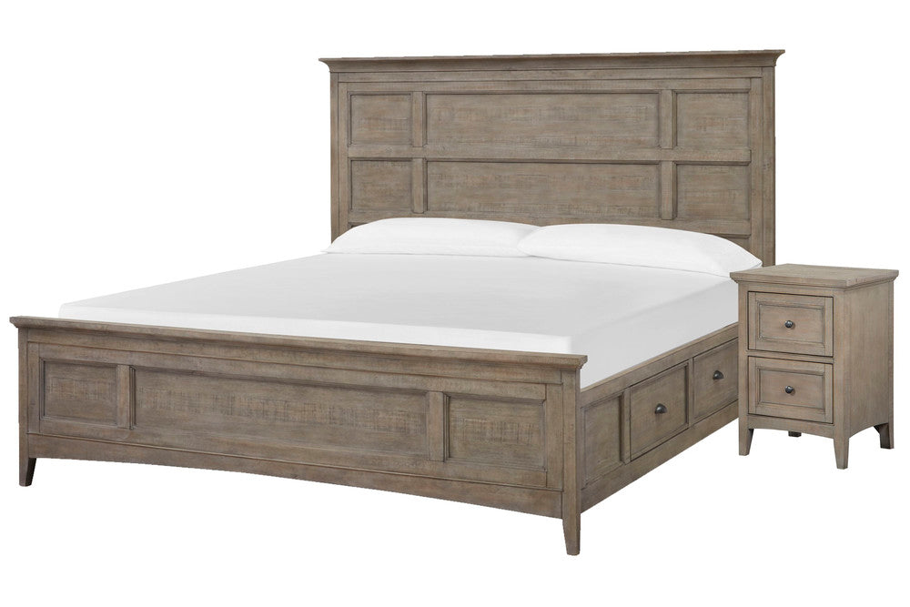 Magnussen - Paxton Place Dovetail Grey California King Panel Storage Bed With Small Nightstand - B4805-75-KIT7 view 1