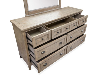 Magnussen - Paxton Place Dovetail Grey Drawer Dresser With Landscape Mirror - B4805-2040 view 11