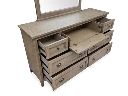 Magnussen - Paxton Place Dovetail Grey Drawer Dresser With Landscape Mirror - B4805-2040 view 12
