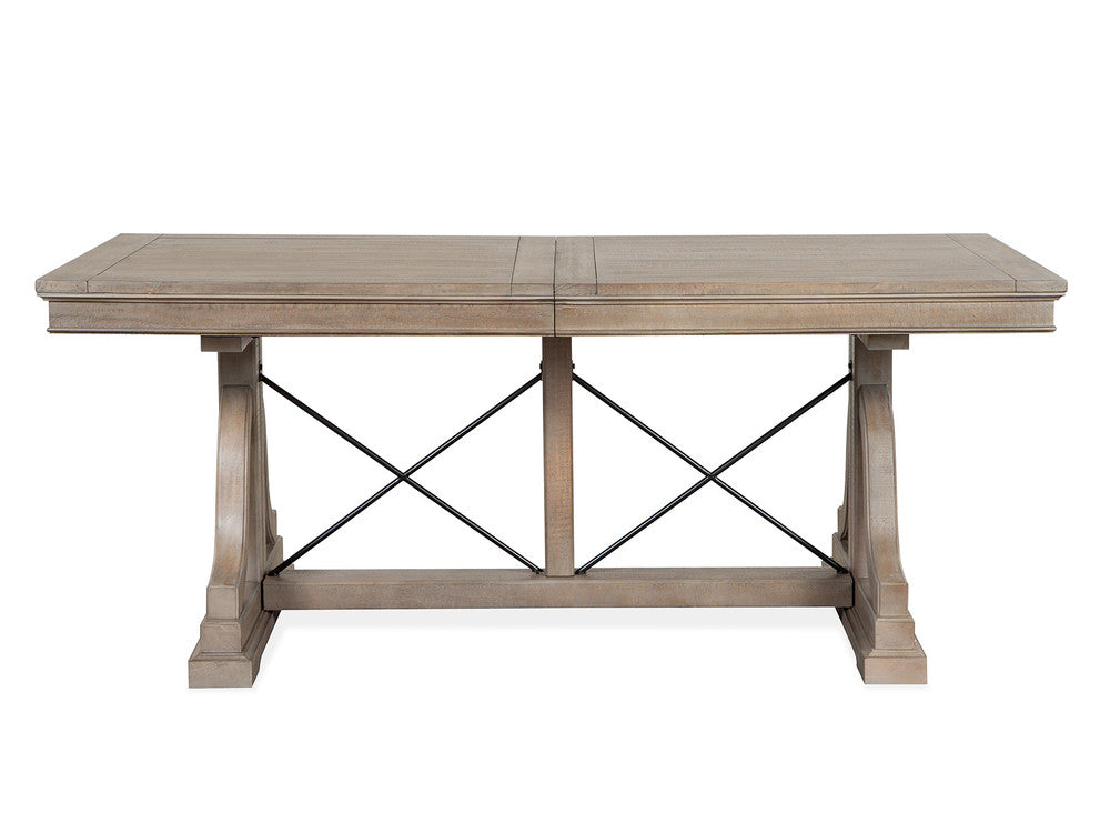 Magnussen - Paxton Place Dovetail Grey Extendable Trestle Dining Table With 2 Benches And 2 Upholstered Side Chairs - D4805-25-KIT29 view 3