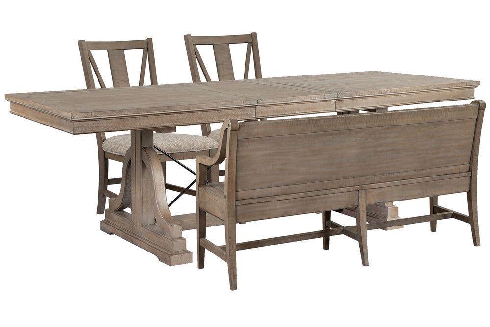 Magnussen - Paxton Place Dovetail Grey Extendable Trestle Dining Table With 2 Side Chairs And Bench - D4805-25-KIT13 view 1