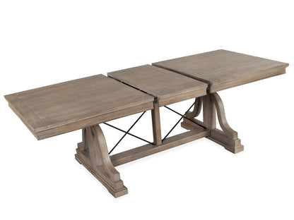 Magnussen - Paxton Place Dovetail Grey Extendable Trestle Dining Table With 2 Side Chairs And Upholstered Bench - D4805-25-KIT9 view 8