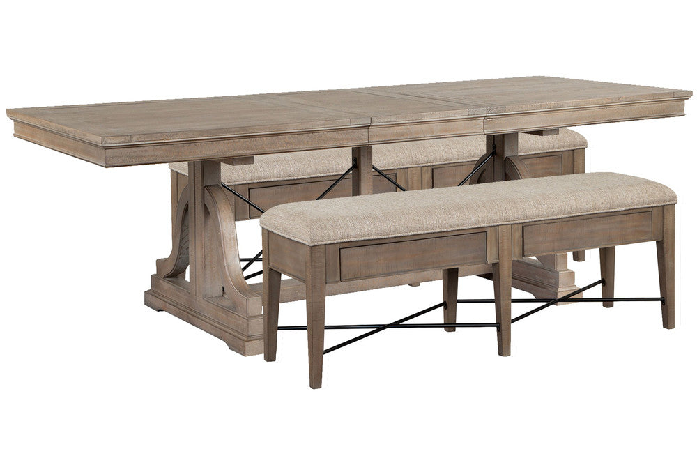 Magnussen - Paxton Place Dovetail Grey Extendable Trestle Dining Table With 2 Upholstered Benches - D4805-25-KIT31 view 1