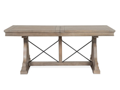 Magnussen - Paxton Place Dovetail Grey Extendable Trestle Dining Table With 4 Step Upholstered Side Chairs And Bench - D4805-25-KIT23 view 3