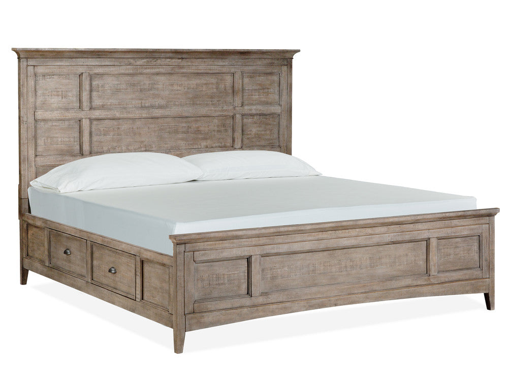 Magnussen - Paxton Place Dovetail Grey King Panel Storage Bed 2 Nightstands And Drawer Dresser With Landscape Mirror - B4805-65-KIT4 view 2