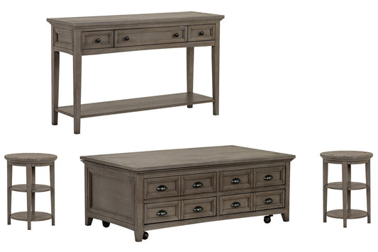 Magnussen - Paxton Place Dovetail Grey Lift Top Storage Caster Cocktail Table With 2 Accent End Table And Sofa Table - T4805-50KIT3 view 1