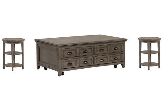 Magnussen - Paxton Place Dovetail Grey Lift Top Storage Caster Cocktail Table With 2 Accent End Table - T4805-50KIT2 view 1