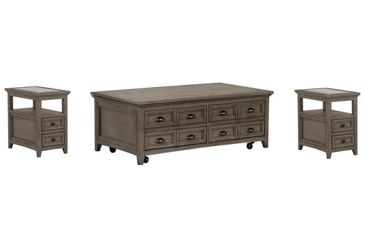 Magnussen - Paxton Place Dovetail Grey Lift Top Storage Caster Cocktail Table With 2 Chairside End Table - T4805-50KIT5 view 1