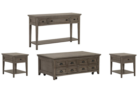 Magnussen - Paxton Place Dovetail Grey Lift Top Storage Caster Cocktail Table With 2 End Table And Sofa Table - T4805-50KIT9 view 1