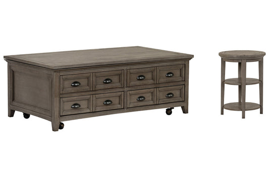 Magnussen - Paxton Place Dovetail Grey Lift Top Storage Caster Cocktail Table With Accent End Table - T4805-50KIT1 view 1