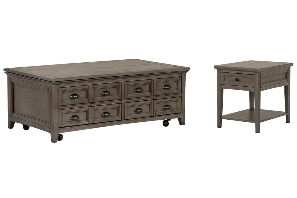 Magnussen - Paxton Place Dovetail Grey Lift Top Storage Caster Cocktail Table With End Table - T4805-50KIT7 view 1