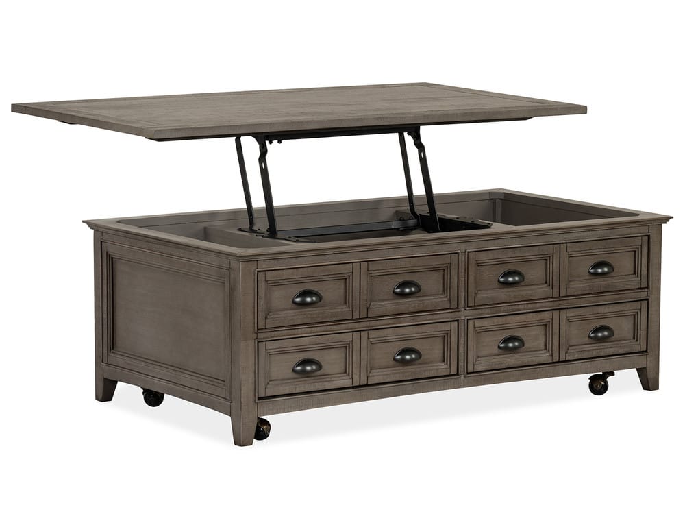 Magnussen - Paxton Place Dovetail Grey Lift Top Storage Caster Cocktail Table With End Table - T4805-50KIT7 view 3