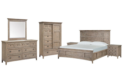 Magnussen - Paxton Place Dovetail Grey Queen Panel Bed 2 Nightstands Drawer Dresser With Landscape Mirror And Door Chest - B4805-54-KIT6 view 1