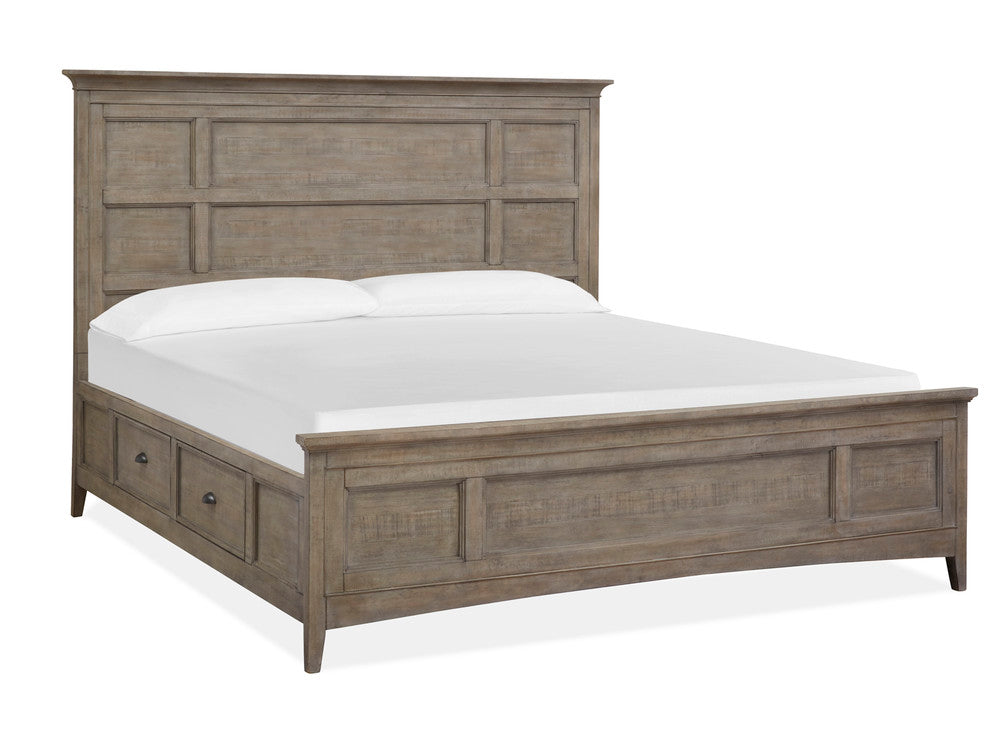 Magnussen - Paxton Place Dovetail Grey Queen Panel Storage Bed 2 Nightstands And Drawer Dresser With Landscape Mirror - B4805-55-KIT4 view 2