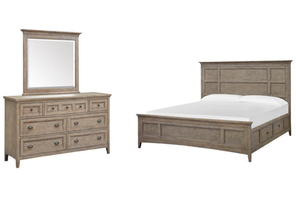Magnussen - Paxton Place Dovetail Grey Queen Panel Storage Bed And Drawer Dresser With Landscape Mirror - B4805-55-KIT3 view 1