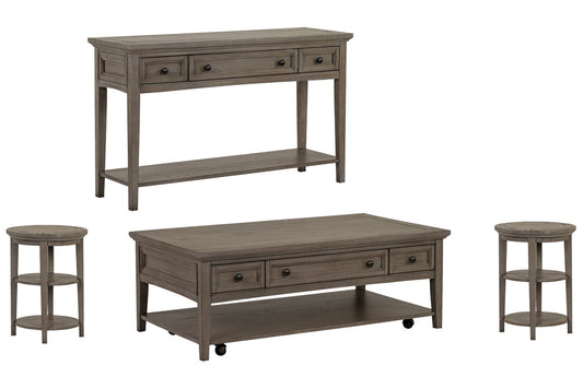 Magnussen - Paxton Place Dovetail Grey Rectangular Caster Cocktail Table With 2 Accent End Table And Sofa Table - T4805-43KIT3 view 1