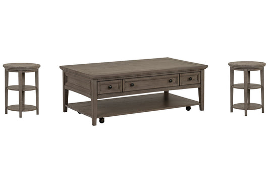 Magnussen - Paxton Place Dovetail Grey Rectangular Caster Cocktail Table With 2 Accent End Table - T4805-43KIT2 view 1