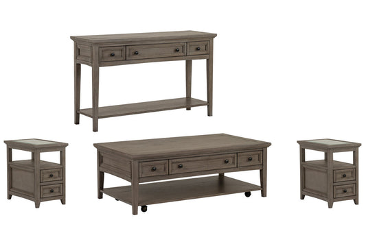 Magnussen - Paxton Place Dovetail Grey Rectangular Caster Cocktail Table With 2 Chairside End Table And Sofa Table - T4805-43KIT6 view 1