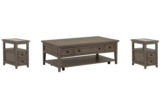Magnussen - Paxton Place Dovetail Grey Rectangular Caster Cocktail Table With 2 Chairside End Table - T4805-43KIT5 view 1