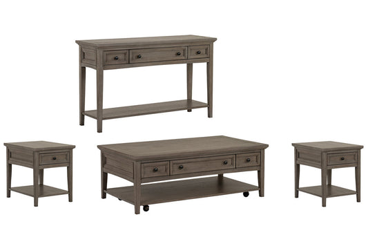 Magnussen - Paxton Place Dovetail Grey Rectangular Caster Cocktail Table With 2 End Table And Sofa Table - T4805-43KIT9 view 1