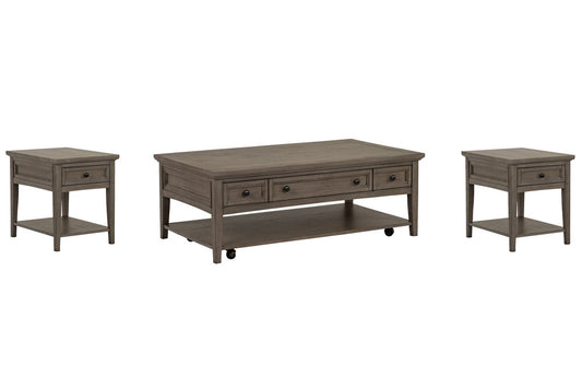 Magnussen - Paxton Place Dovetail Grey Rectangular Caster Cocktail Table With 2 End Table - T4805-43KIT8 view 1