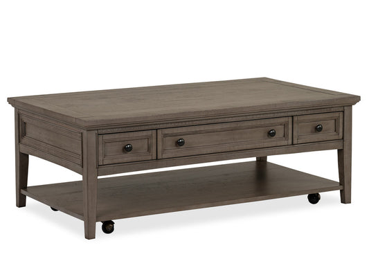 Magnussen - Paxton Place Dovetail Grey Rectangular Caster Cocktail Table With 2 End Table - T4805-43KIT8 view 2
