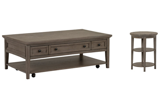 Magnussen - Paxton Place Dovetail Grey Rectangular Caster Cocktail Table With Accent End Table - T4805-43KIT1 view 1