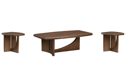 Magnussen - Phoebe Sienna Brown Rectangular Cocktail Table With 2 End Table - T6385-43KIT2 view 1