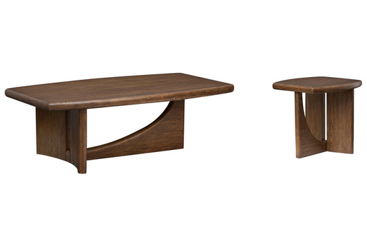 Magnussen - Phoebe Sienna Brown Rectangular Cocktail Table With End Table - T6385-43KIT1 view 1