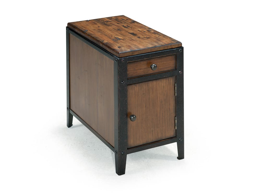 Magnussen - Pinebrook Distressed Natural Pine Rectangular 2 Braking Casters Cocktail Table With Chairside Door End Table - T1755-43KIT10 view 3
