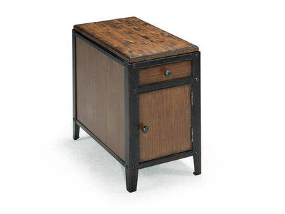 Magnussen - Pinebrook Distressed Natural Pine Rectangular 2 Braking Casters Cocktail Table With Chairside Door End Table - T1755-43KIT10 view 3