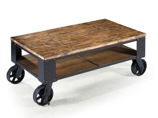Magnussen - Pinebrook Distressed Natural Pine Rectangular Starter Cocktail Table With 2 Chairside Door End Table - T1755-44KIT11 view 2