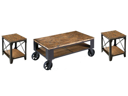 Magnussen - Pinebrook Distressed Natural Pine Rectangular Starter Cocktail Table With 2 Small End Table - T1755-44KIT5 view 1