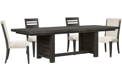 Magnussen - Plum Creek Ravenwood Black Extendable Trestle Dining Table With 2 Side Chairs And 2 Upholstered Side Chairs - D5990-21-KIT13 view 1