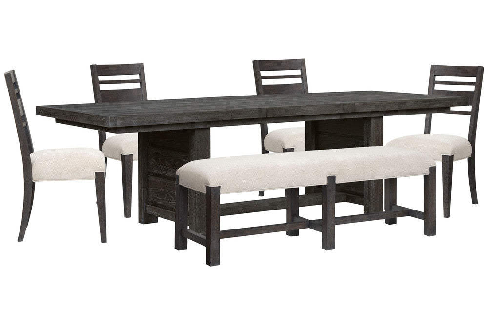 Magnussen - Plum Creek Ravenwood Black Extendable Trestle Dining Table With 4 Side Chairs And Bench - D5990-21-KIT19 view 1