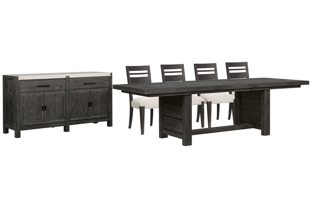 Magnussen - Plum Creek Ravenwood Black Extendable Trestle Dining Table With 4 Side Chairs And Sideboard - D5990-21-KIT2 view 1