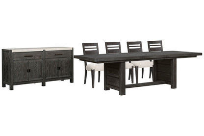 Magnussen - Plum Creek Ravenwood Black Extendable Trestle Dining Table With 4 Side Chairs And Sideboard - D5990-21-KIT2 view 1