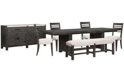 Magnussen - Plum Creek Ravenwood Black Extendable Trestle Dining Table With 4 Side Chairs Bench And Sideboard - D5990-21-KIT20 view 1