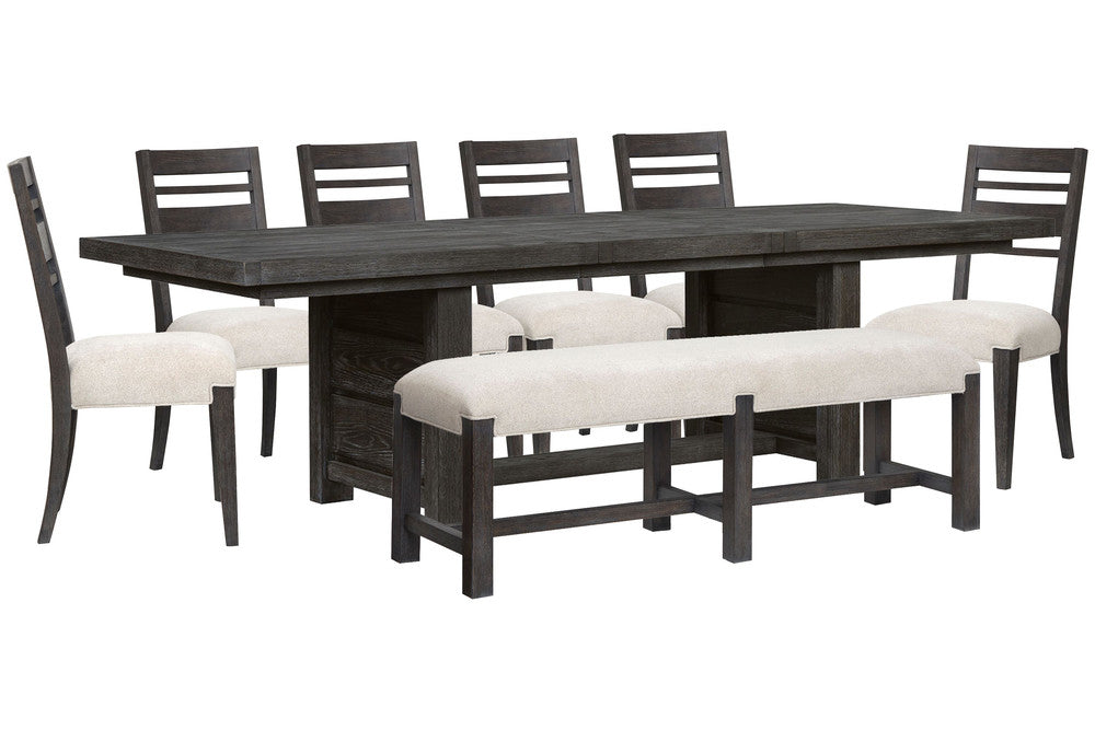 Magnussen - Plum Creek Ravenwood Black Extendable Trestle Dining Table With 6 Side Chairs And Bench - D5990-21-KIT22 view 1