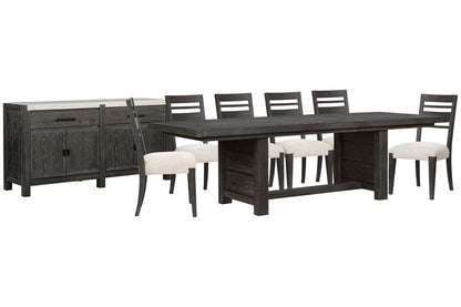 Magnussen - Plum Creek Ravenwood Black Extendable Trestle Dining Table With 6 Side Chairs And Sideboard - D5990-21-KIT5 view 1