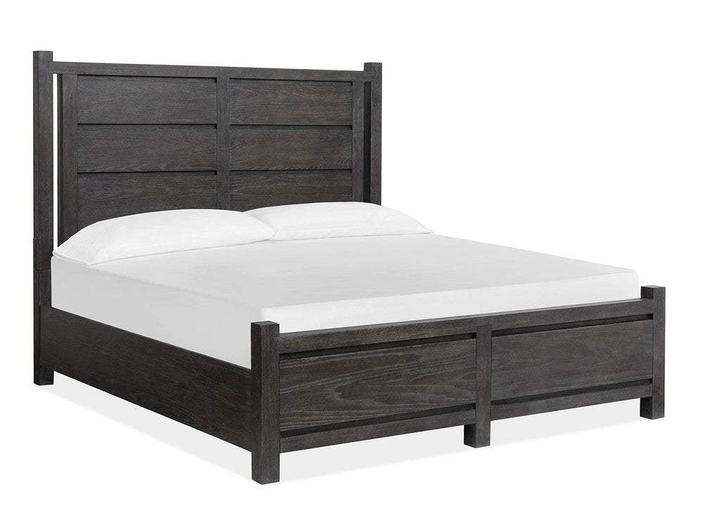 Magnussen - Plum Creek Ravenwood Black King Panel Bed 2 Nightstands Drawer Dresser With Landscape Mirror And Door Chest - B5990-64-KIT6 view 2