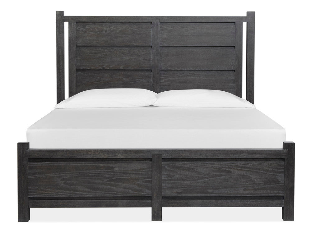 Magnussen - Plum Creek Ravenwood Black King Panel Bed 2 Nightstands Drawer Dresser With Landscape Mirror And Door Chest - B5990-64-KIT6 view 3