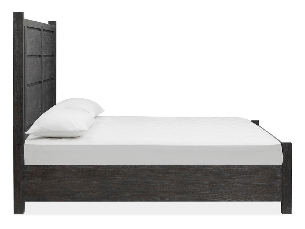 Magnussen - Plum Creek Ravenwood Black King Panel Bed 2 Nightstands Drawer Dresser With Landscape Mirror And Door Chest - B5990-64-KIT6 view 4