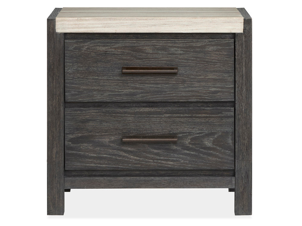 Magnussen - Plum Creek Ravenwood Black King Panel Bed 2 Nightstands Drawer Dresser With Landscape Mirror And Door Chest - B5990-64-KIT6 view 6
