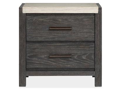Magnussen - Plum Creek Ravenwood Black King Panel Bed 2 Nightstands Drawer Dresser With Landscape Mirror And Door Chest - B5990-64-KIT6 view 6