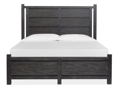 Magnussen - Plum Creek Ravenwood Black Queen Panel Bed 2 Nightstands Drawer Dresser With Landscape Mirror And Door Chest - B5990-54-KIT6 view 3